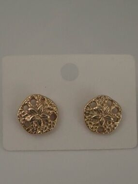 Vintage Avon Goldtone Sanddollar Earrings